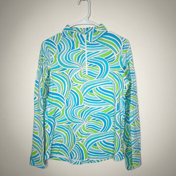 IBKUL Icifil Vented Mesh Long Sleeve Colorful Quarter Zip Sun Shirt UPF 50 - Picture 1 of 4